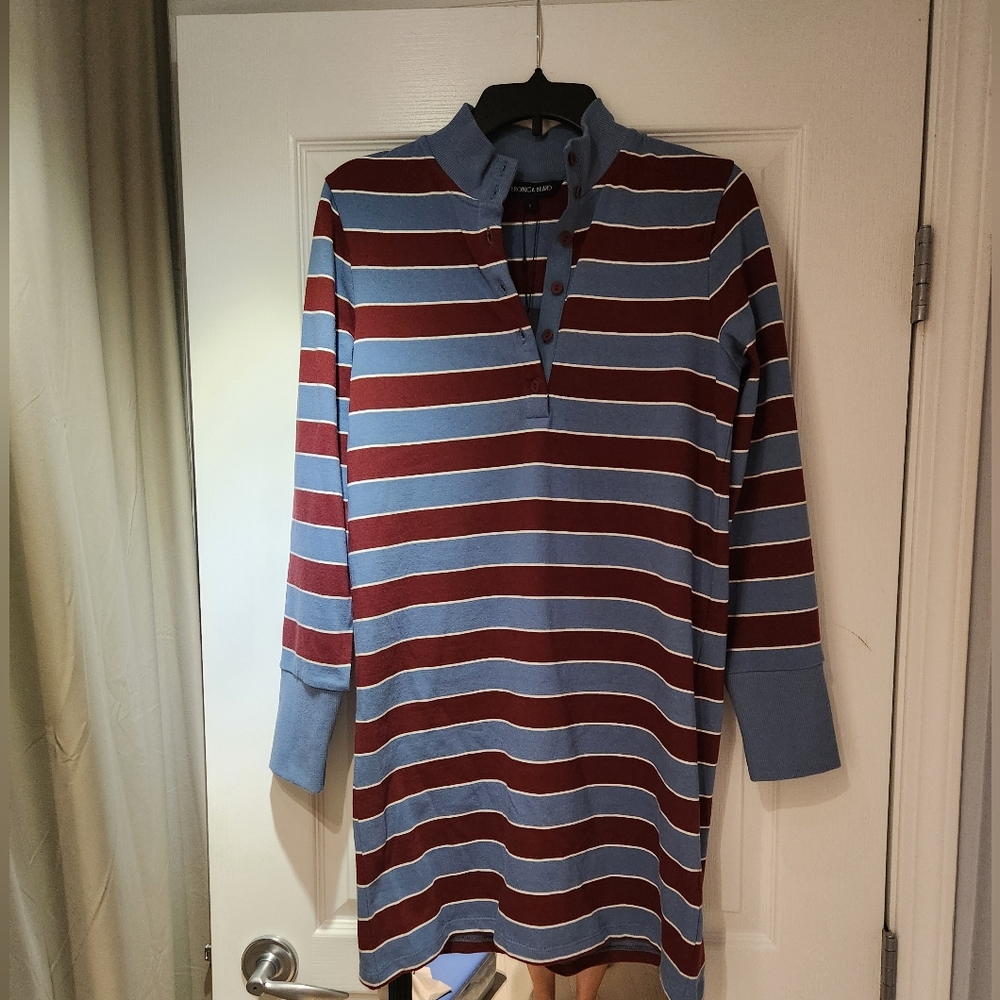 Veronica Beard Red and Blue Striped Mini Dress